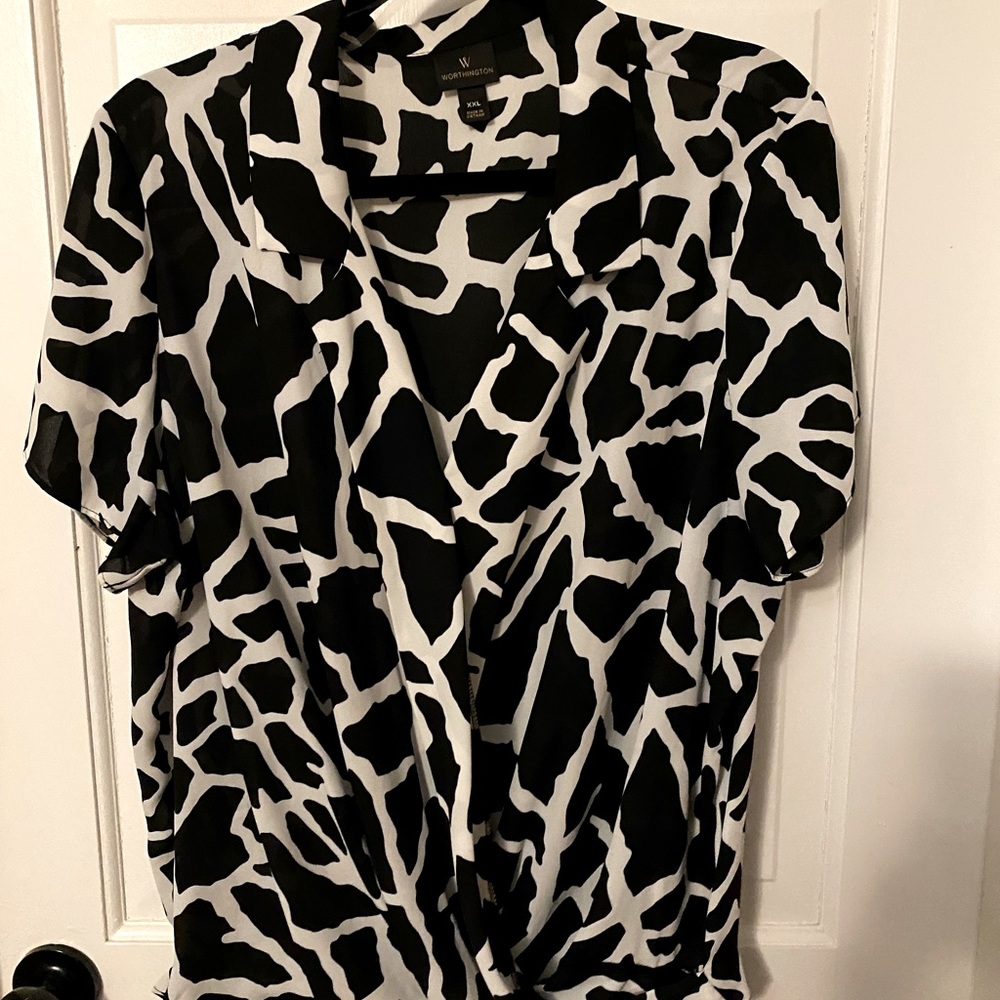 Worthington V-neck Blouse, XXL